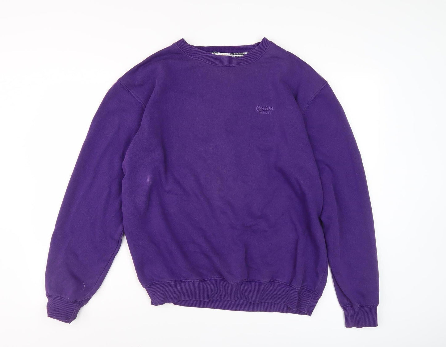 Cotton Traders Purple Unisex Adults Sweatshirt Pullover Size L