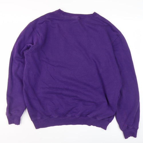 Cotton Traders Purple Unisex Adults Sweatshirt Pullover Size L