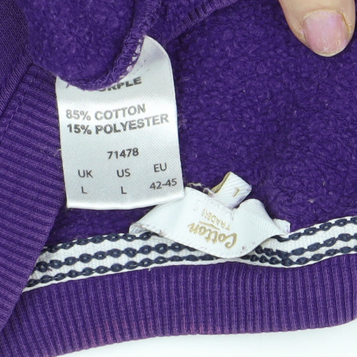 Cotton Traders Purple Unisex Adults Sweatshirt Pullover Size L