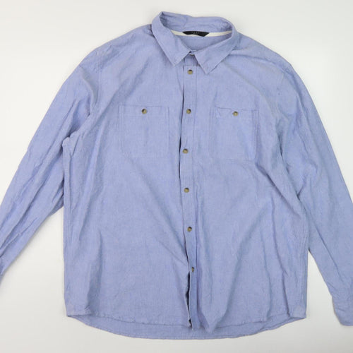 Very Men's Blue 2XL Long Sleeve Button-Up Shirt