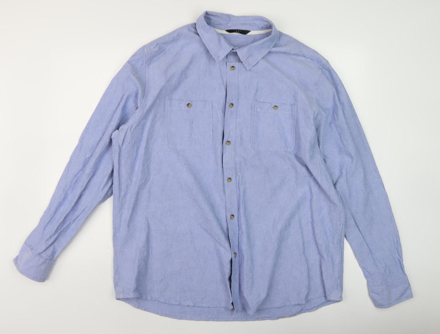 Very Men's Blue 2XL Long Sleeve Button-Up Shirt