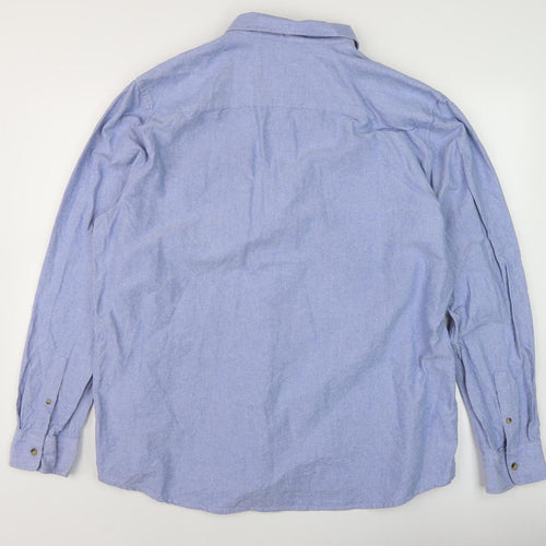 Very Men's Blue 2XL Long Sleeve Button-Up Shirt