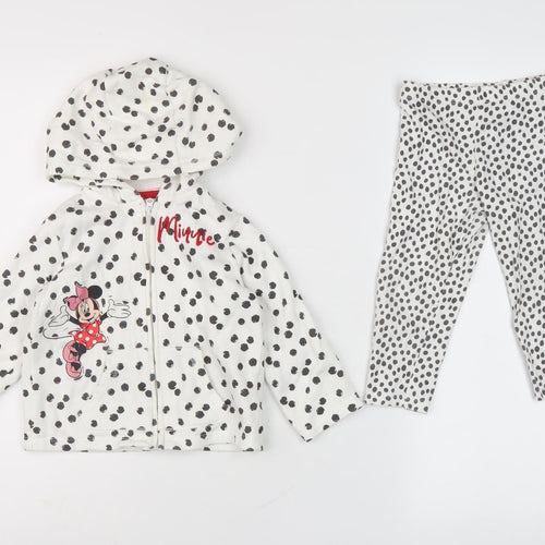 Disney Unisex Lounge Set, White, 12-18 Months, Hooded Minnie Mouse