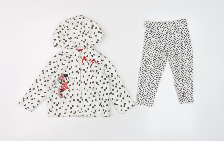 Disney Unisex Lounge Set, White, 12-18 Months, Hooded Minnie Mouse