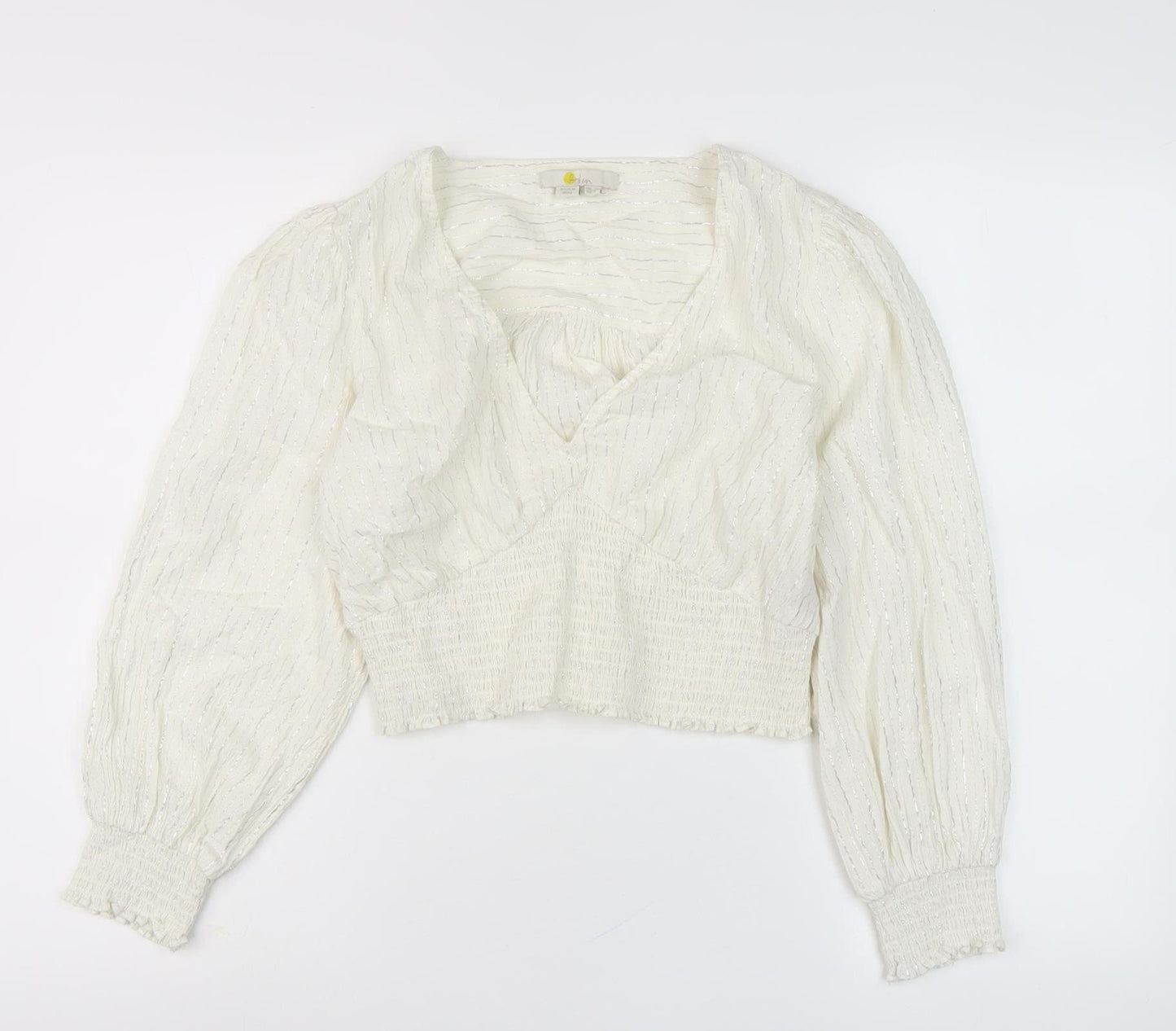 Boden Women’s White Cropped Blouse Size 12
