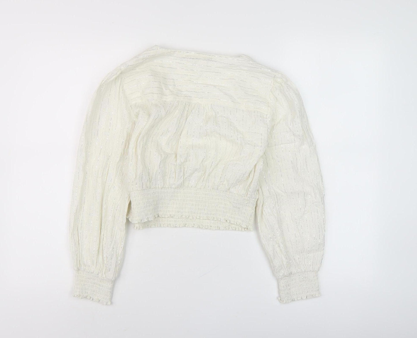 Boden Women’s White Cropped Blouse Size 12