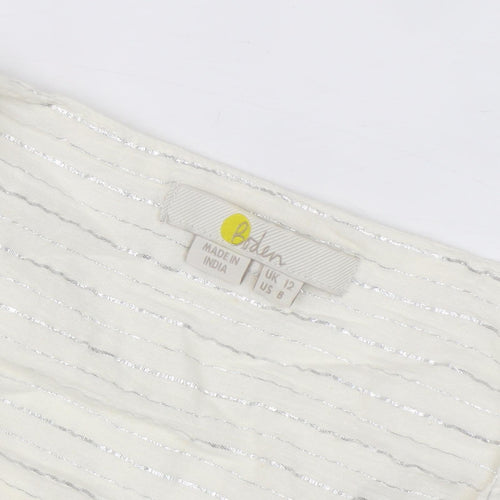 Boden Women’s White Cropped Blouse Size 12