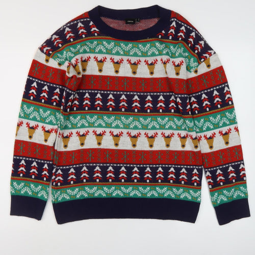 ASOS Christmas Jumper, Unisex, Multicoloured, Size 4 Plus