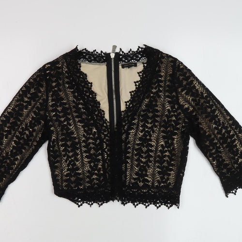 River Island Women's Black Lace Cropped Blouse