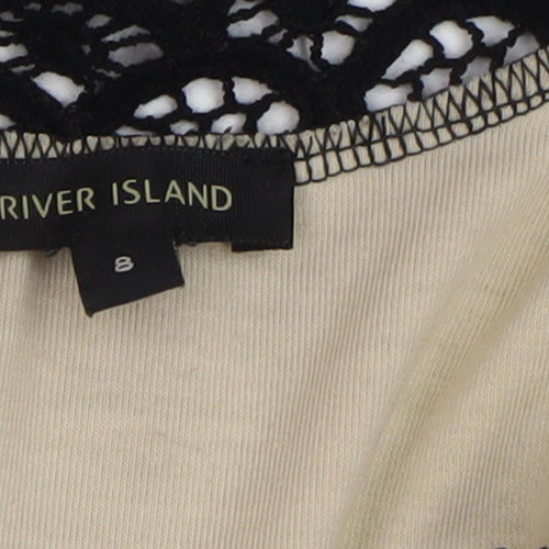 River Island Women's Black Lace Cropped Blouse