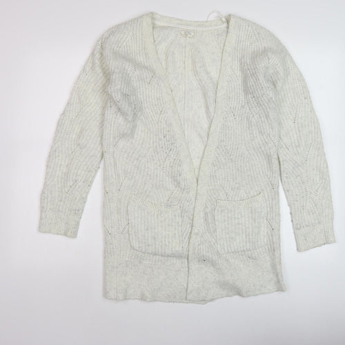 Fat Face Women's Ivory Cable-Knit Cardigan Size 6