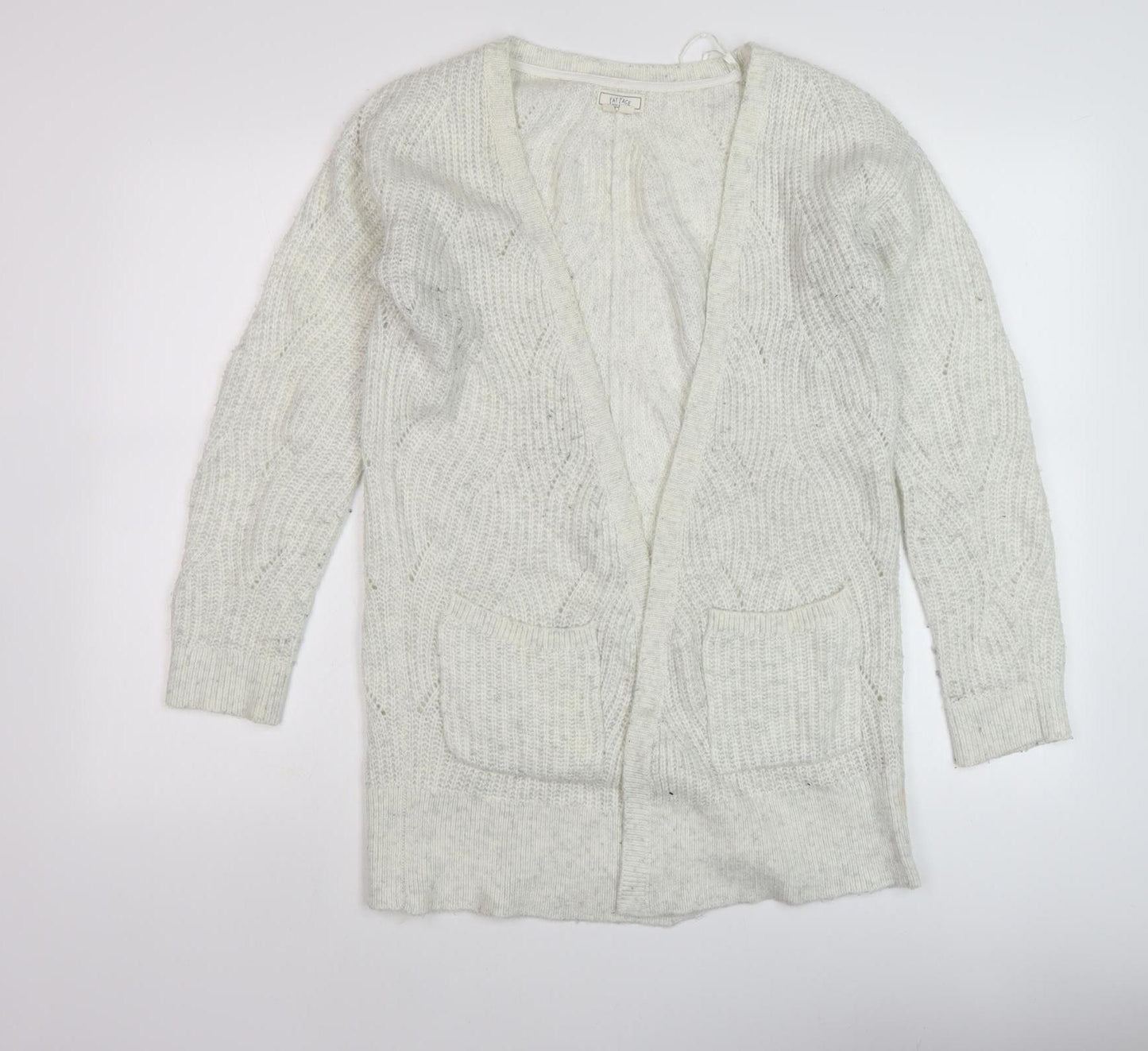 Fat Face Women's Ivory Cable-Knit Cardigan Size 6