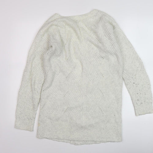 Fat Face Women's Ivory Cable-Knit Cardigan Size 6