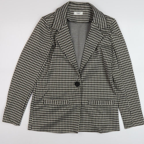 Jacqueline de Yong Women's Black Herringbone Blazer XS