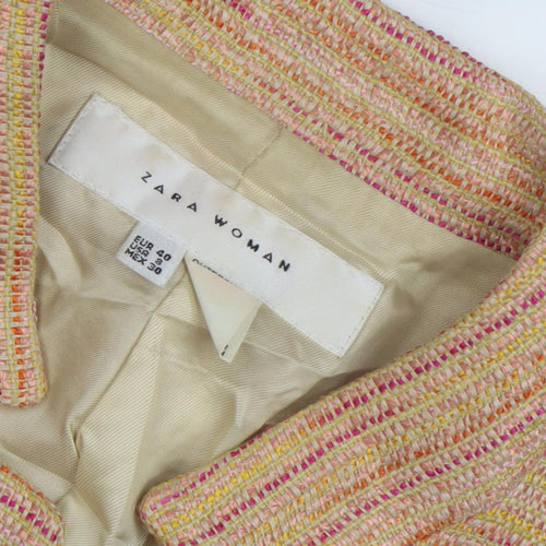 Zara Women's Multicoloured Blazer, Size 12, Cotton Blend