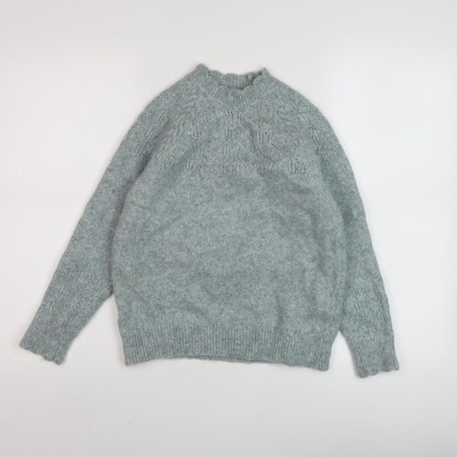 Woolovers Women's Blue Cable-Knit Jumper S