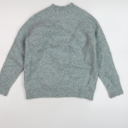 Woolovers Women's Blue Cable-Knit Jumper S