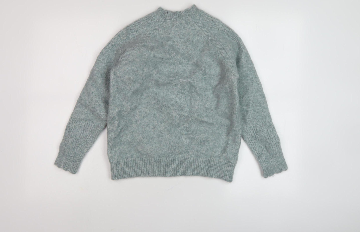 Woolovers Women's Blue Cable-Knit Jumper S