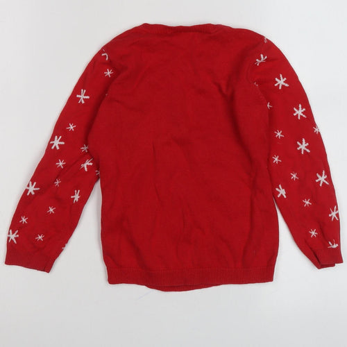 George Girls Red Peppa Pig Jumper 3-4 Years, Winter Cartoon Knit