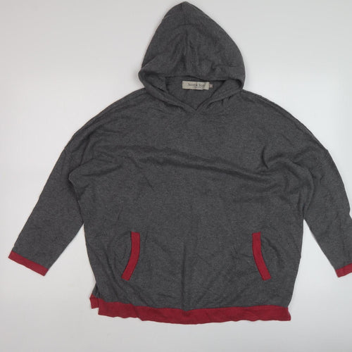 Scott & Scott Women Grey Hooded Knit Jumper Size M