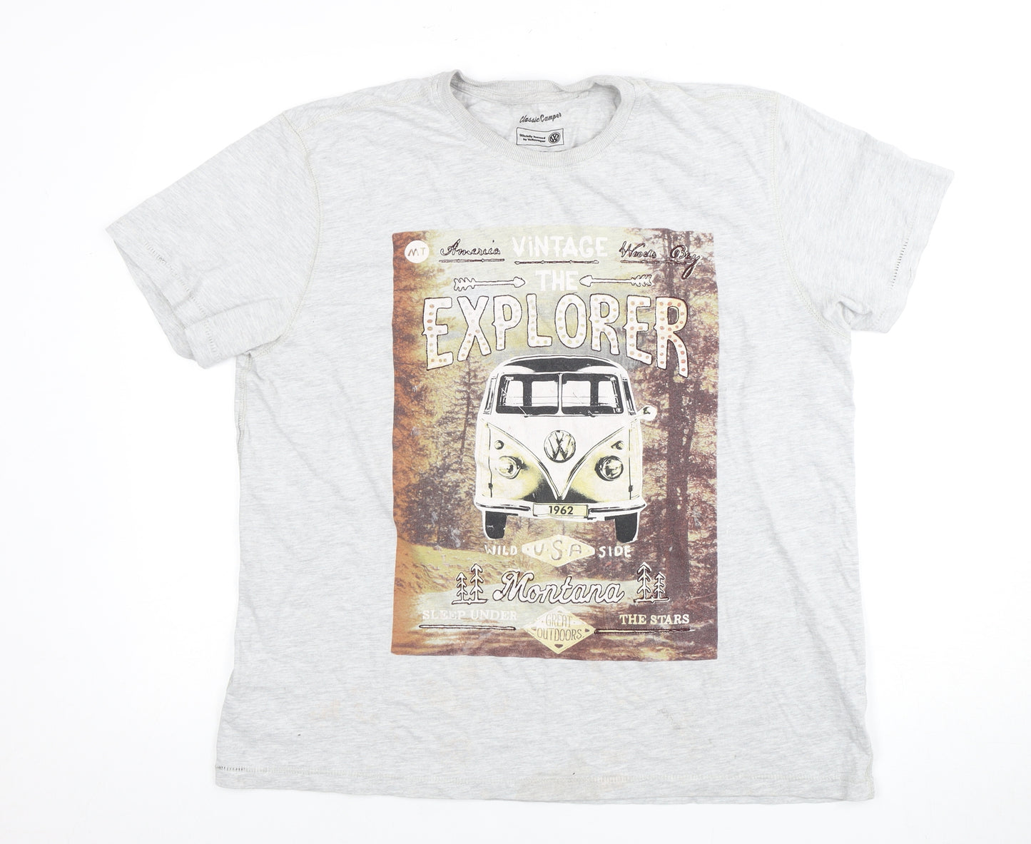 Volkswagen Men's Grey Vintage T-Shirt L