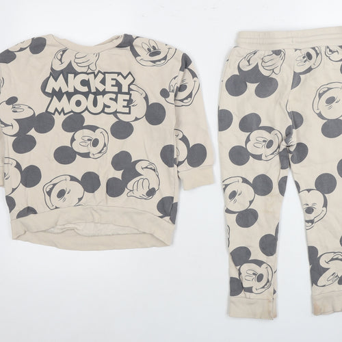 George Girls Beige Mickey Mouse Outfit 3-4 Years