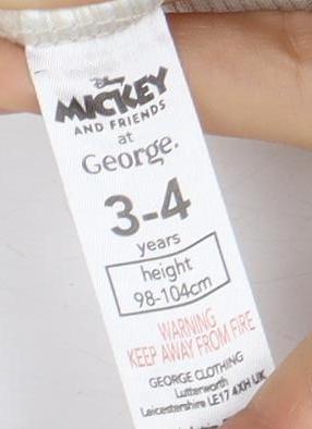 George Girls Beige Mickey Mouse Outfit 3-4 Years