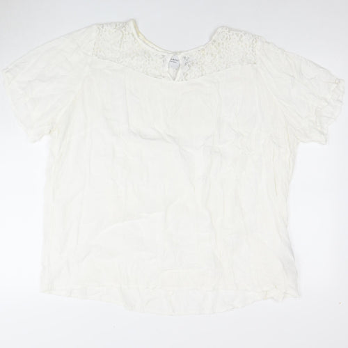 Junarose Women's White Lace Blouse Size 16