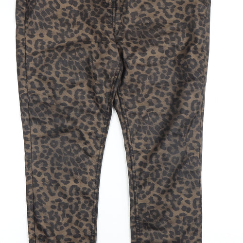 Next Women's Brown Leopard Print Skinny Jeans, Size 18 Plus