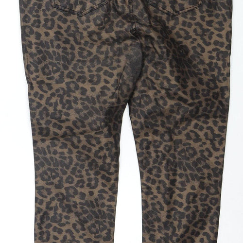 Next Women's Brown Leopard Print Skinny Jeans, Size 18 Plus