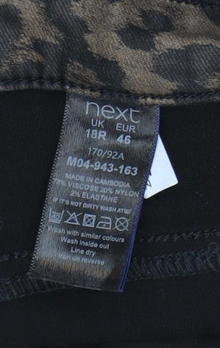 Next Women's Brown Leopard Print Skinny Jeans, Size 18 Plus