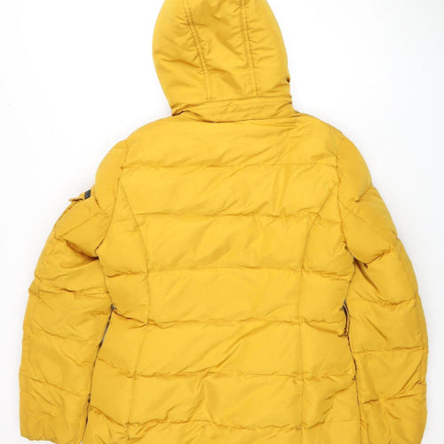 Attentif Women's Yellow Puffer Jacket, Size 14, Hooded