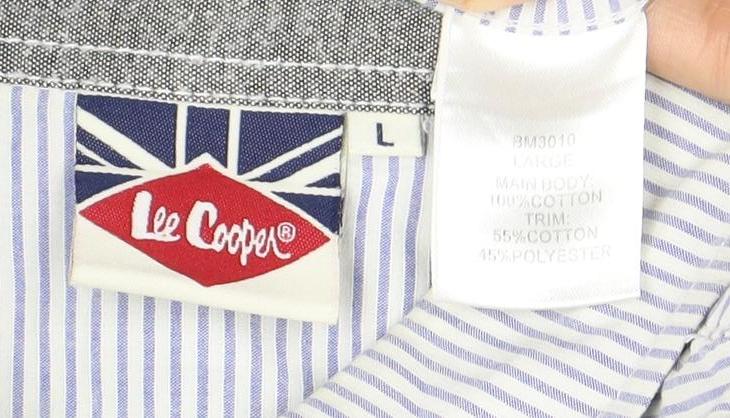 Lee Cooper Men's Blue Striped Short Sleeve Shirt