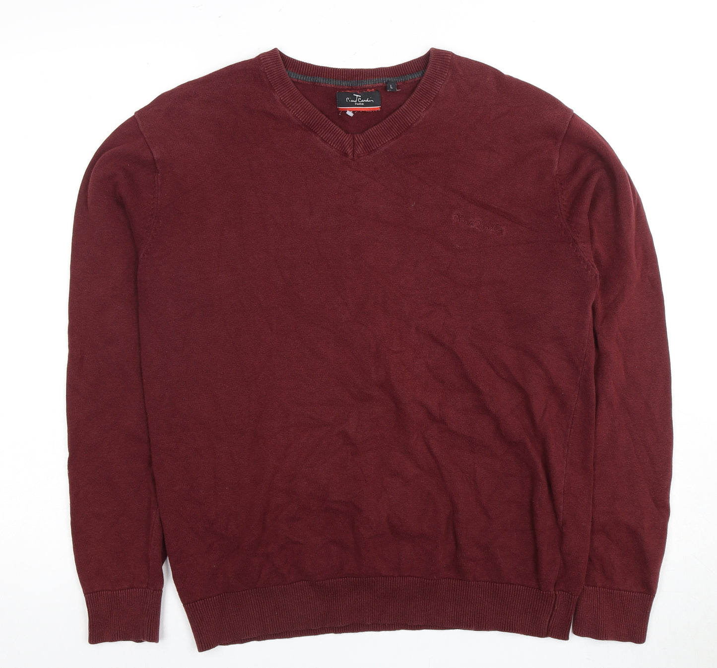 Pierre Cardin Men's Red Knit Pullover Jumper Size L