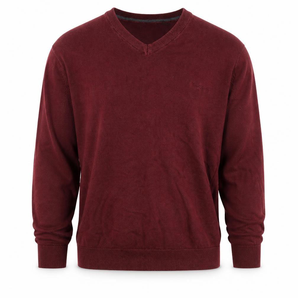 Front view of Pierre Cardin Men's Red Knit jumper, size L