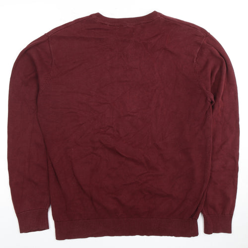 Pierre Cardin Men's Red Knit Pullover Jumper Size L