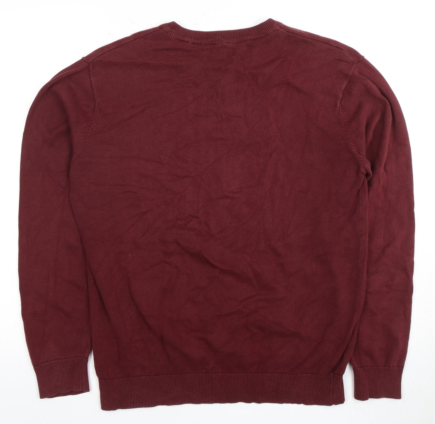 Pierre Cardin Men's Red Knit Pullover Jumper Size L