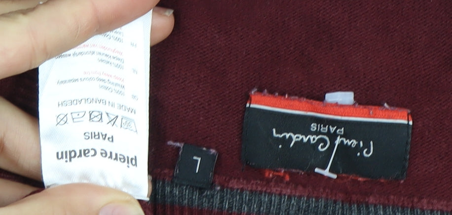 Pierre Cardin Men's Red Knit Pullover Jumper Size L