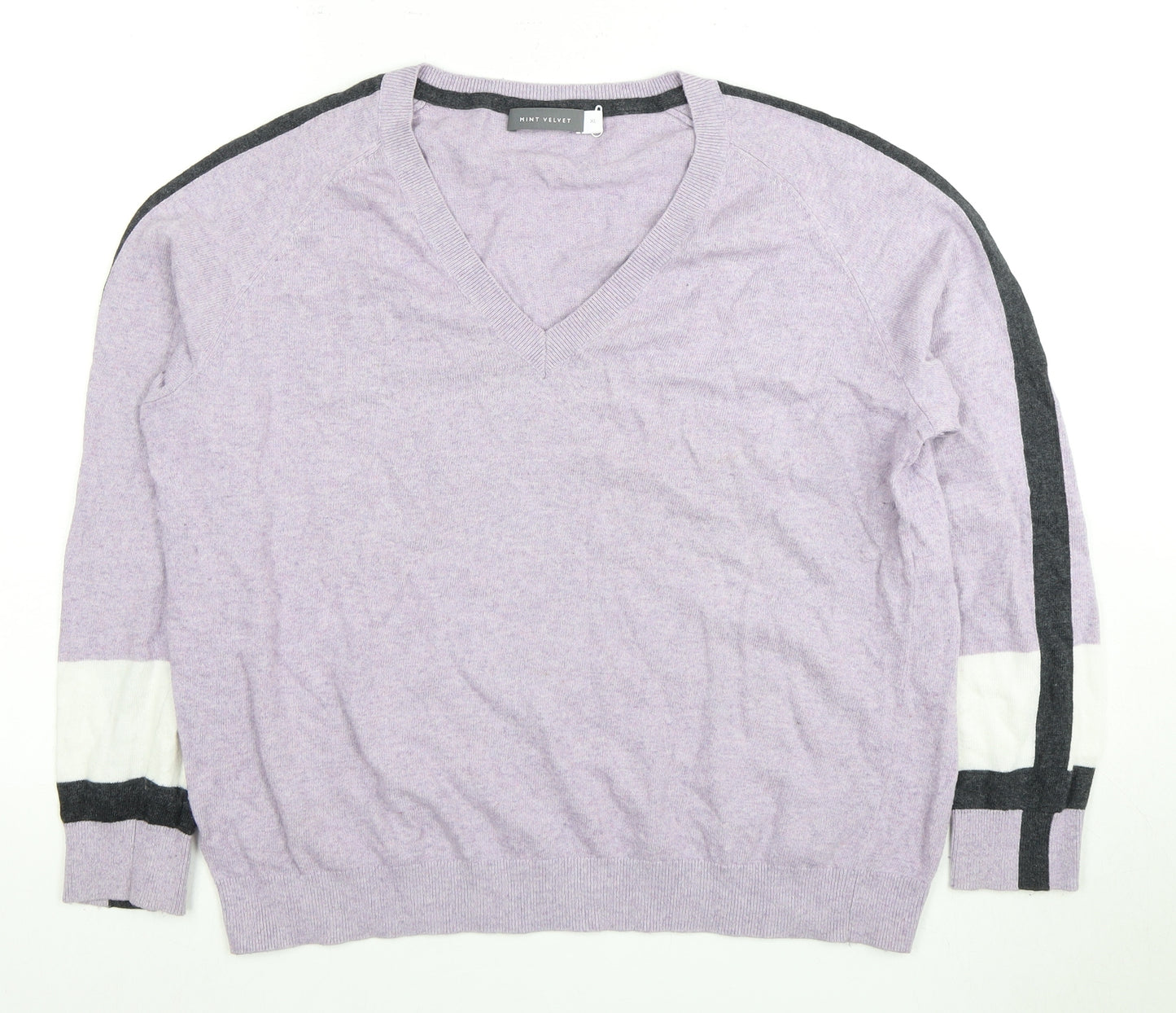 Mint Velvet Women's Purple V-Neck Pullover XL