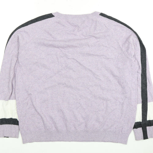 Mint Velvet Women's Purple V-Neck Pullover XL