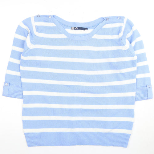 Women's Blue Striped Pullover Jumper, Size 18