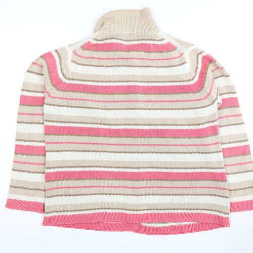 Marks and Spencer Women's Pink Striped Collared Cardigan Size 16