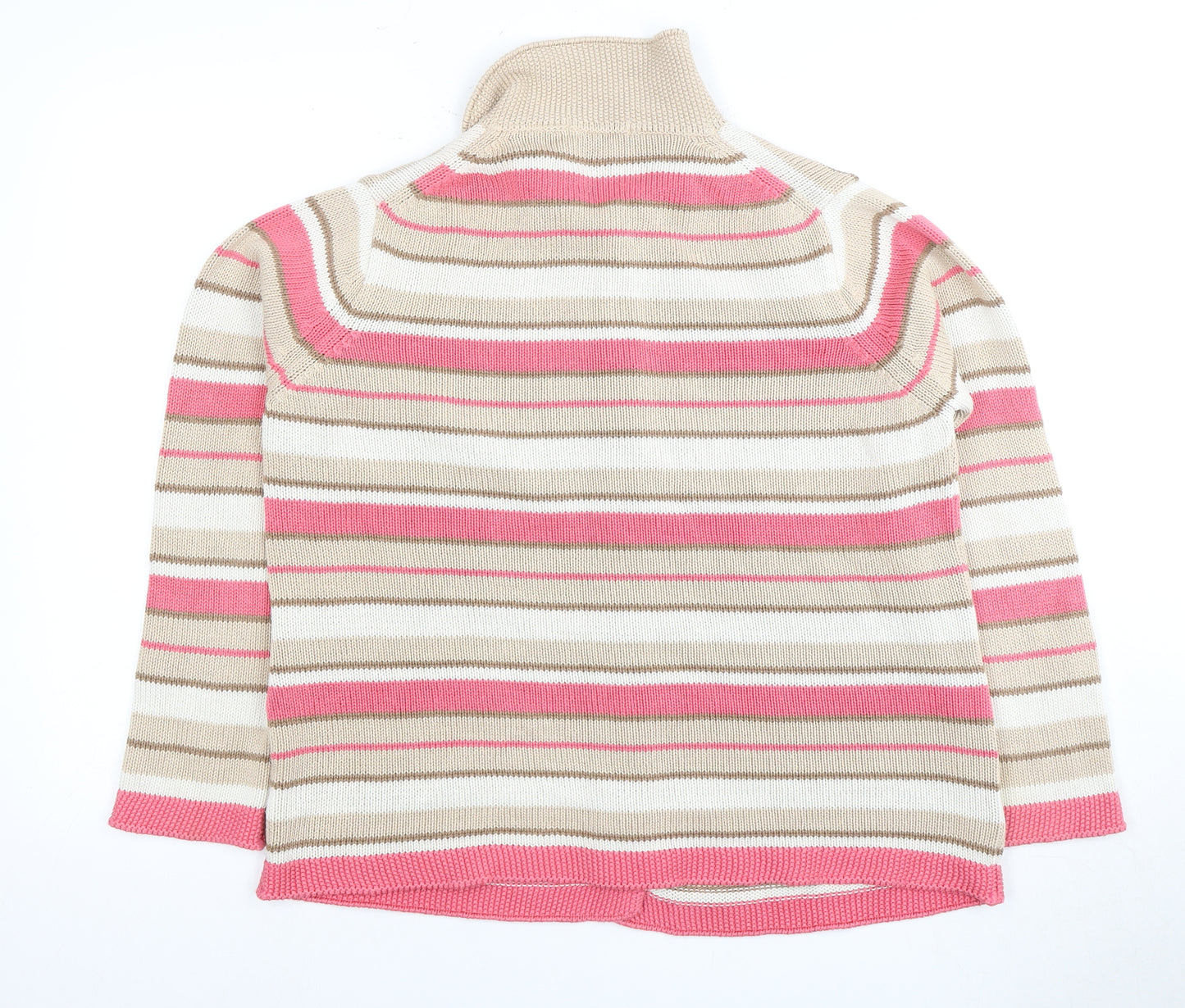 Marks and Spencer Women's Pink Striped Collared Cardigan Size 16