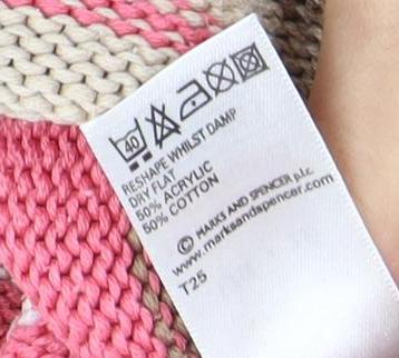 Marks and Spencer Women's Pink Striped Collared Cardigan Size 16