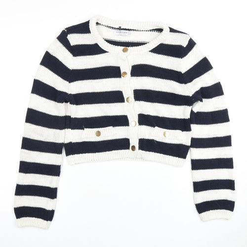 Stradivarius Women's M Multicoloured Striped Cardigan