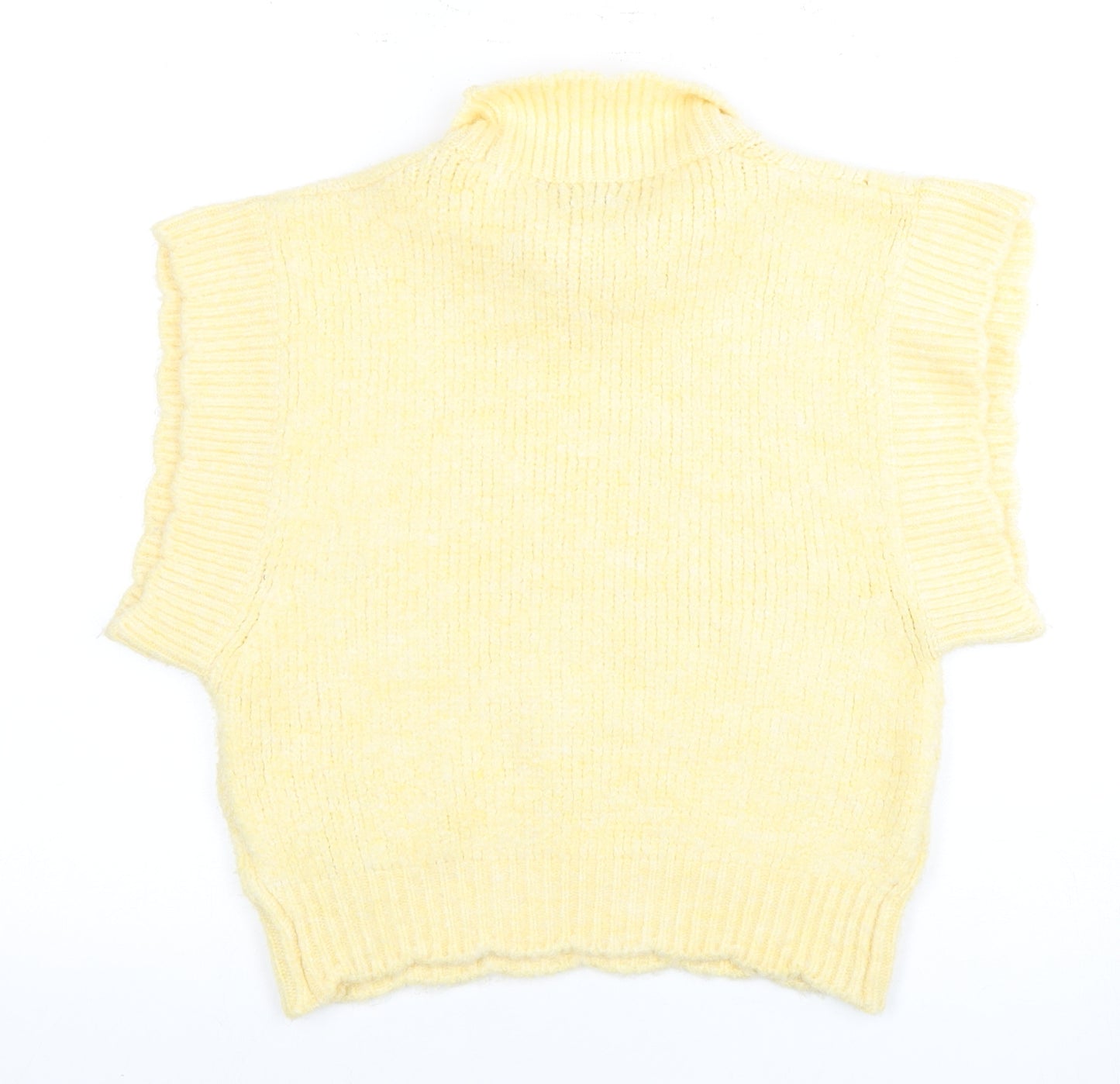 Zara Women's Yellow Pullover High Neck Sleeveless Jumper M