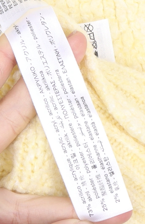 Zara Women's Yellow Pullover High Neck Sleeveless Jumper M