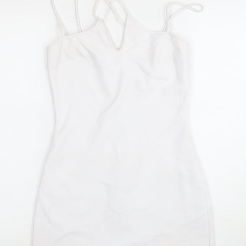 Zara Women's White Bodycon Dress Size 12