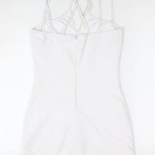 Zara Women's White Bodycon Dress Size 12