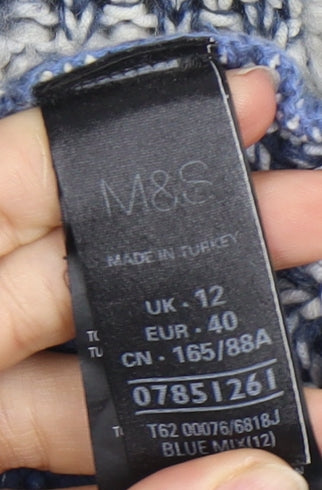 Marks and Spencer Women's Hooded Blue Stripe Jumper Size 12